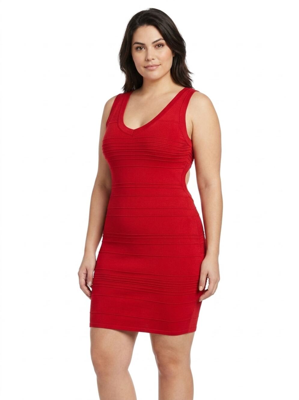 2B Bebe Red Bodycon Mini Knit Stretch Dress Women Size XL